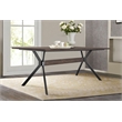 Maklaine Rustic Oak Wood Trestle Base Dining Table In Dark Brown