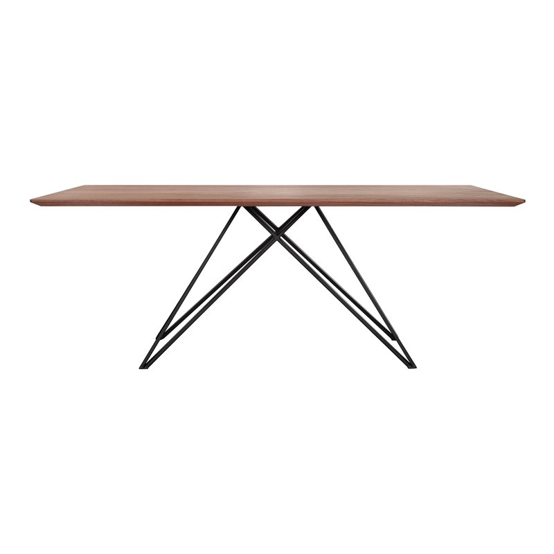 Maklaine Contemporary Wood Dining Table with Rectangular Top in Black