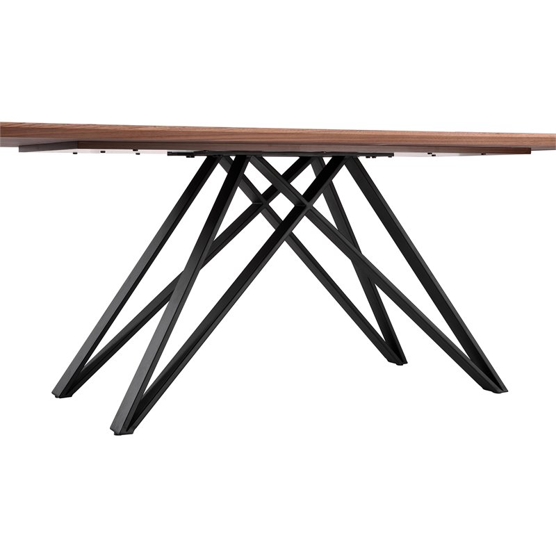 Maklaine Contemporary Wood Dining Table with Rectangular Top in Black