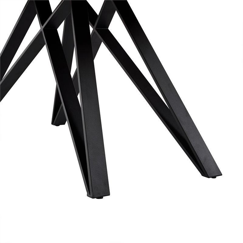 Maklaine Contemporary Wood Dining Table with Rectangular Top in Black