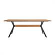 Maklaine Contemporary Solid Oak Wood Dining Table in Balsamic Oak