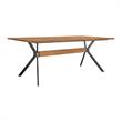 Maklaine Contemporary Solid Oak Wood Dining Table in Balsamic Oak