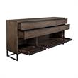 Maklaine Modern / Contemporary Rustic Oak Wood Sideboard In Dark Brown