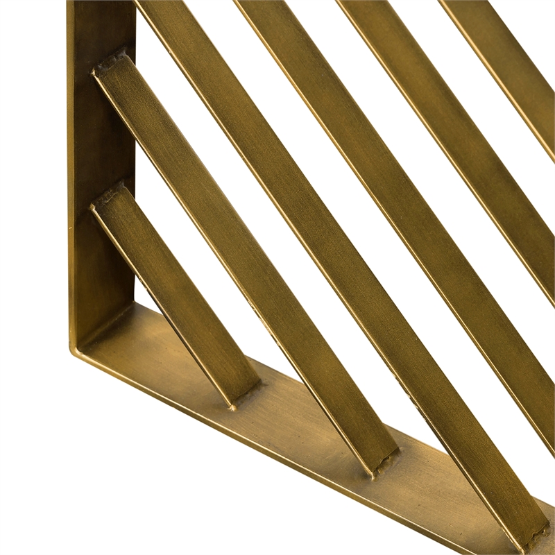 Maklaine Modern Acacia Wood/Metal Console Table in Black/Antique Brass