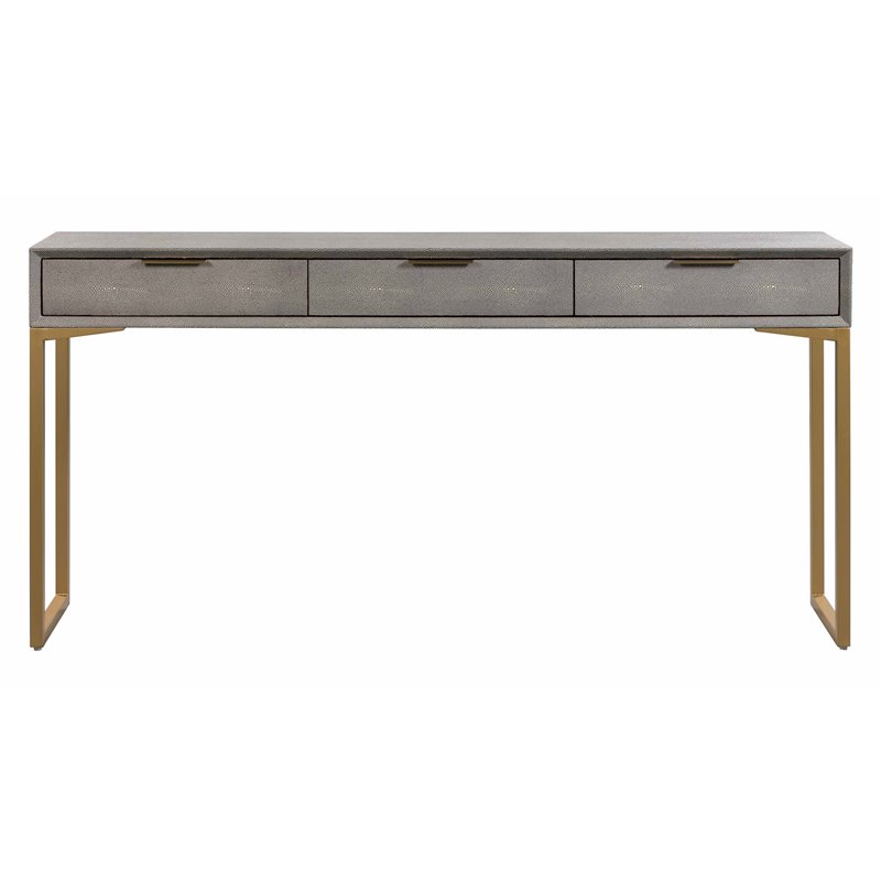 Maklaine MDF Wood Gray Console Table Rectangular Textured 59