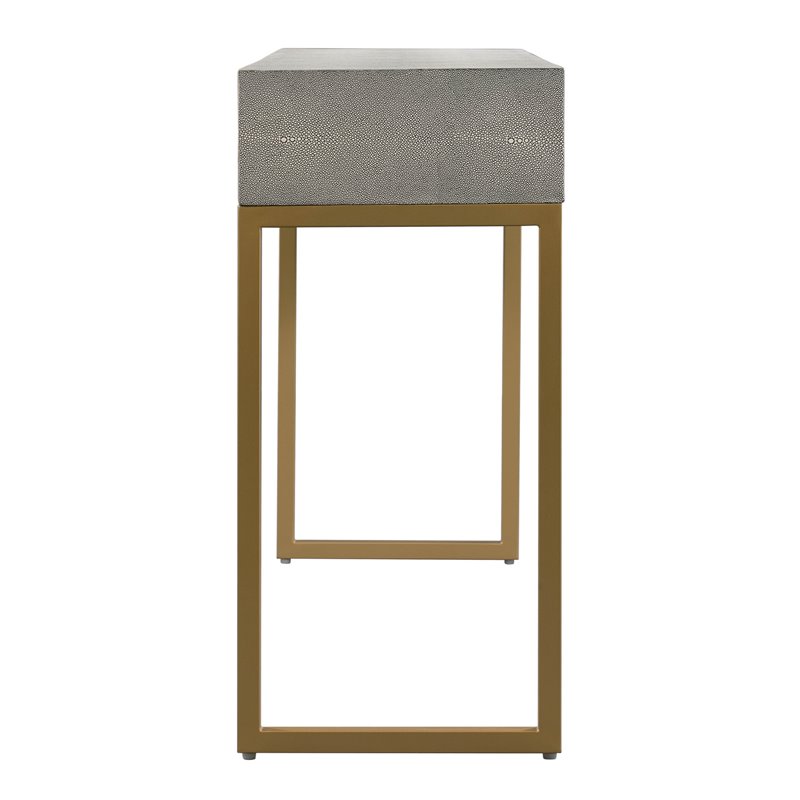 Maklaine MDF Wood Gray Console Table Rectangular Textured 59