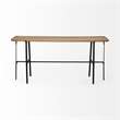 Maklaine Rectangular Raised Edge Solid Wood Console Table Brown