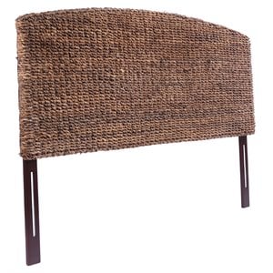 Maklaine Banana Leaf Honey/Dark Brown Headboard Rectangular 78.5&quot Unassembled