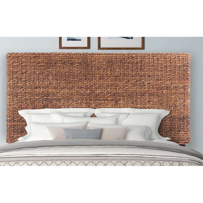 Maklaine Banana Leaf Honey Dark Brown Headboard Rectangular 62.5