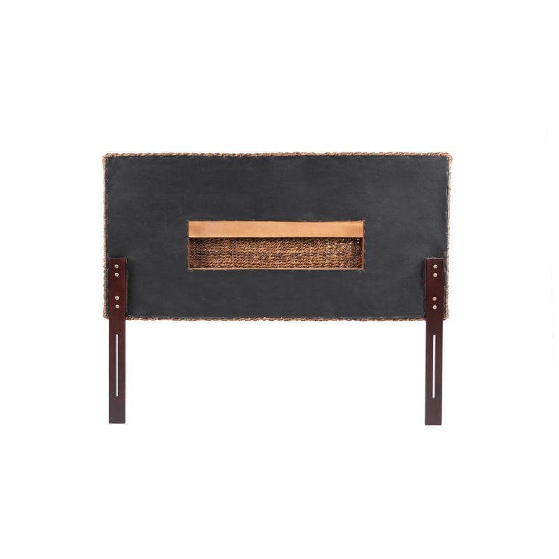 Maklaine Banana Leaf Honey Dark Brown Headboard Rectangular 62.5
