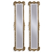 Maklaine Modern / Contemporary 2 Panel Mirrors in Gold Leaf Resin Frame