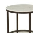 Maklaine Modern / Contemporary White Finish Marble Round End Table