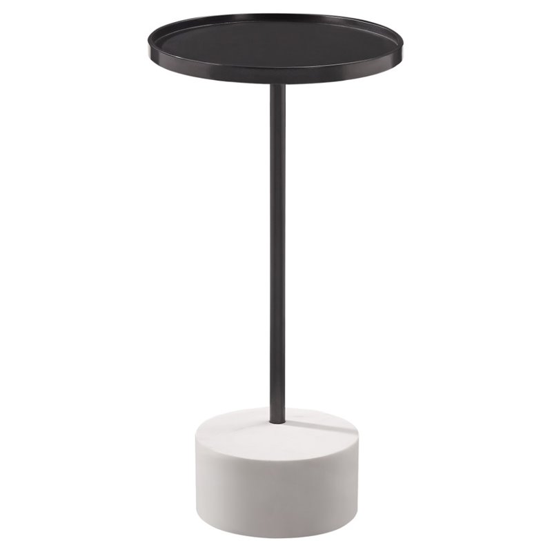 Maklaine Modern / Contemporary Black and White Marble Scatter Table
