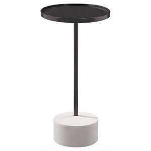 Maklaine Modern / Contemporary Black and White Marble Scatter Table