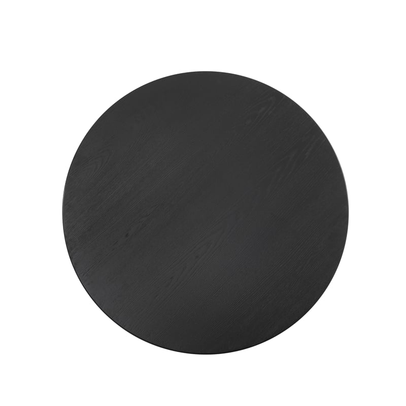 Maklaine Modern / Contemporary Round Cocktail Table in Black Wood