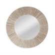 Maklaine Large Round Coastal Fabric Rope Wall Mirror in Gray