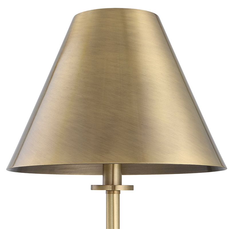 Maklaine Metal Brass and Gold Buffet Lamp Rectangular 36.5
