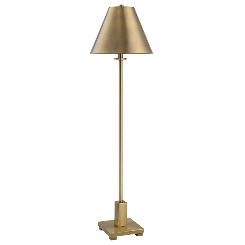 Maklaine Metal Brass and Gold Buffet Lamp Rectangular 36.5