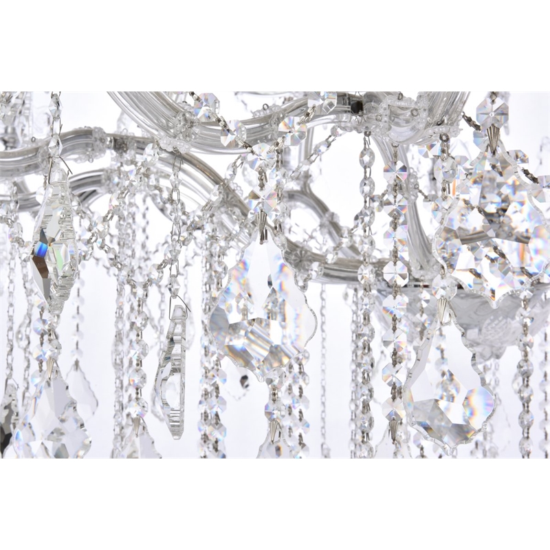 Maklaine Modern 49-Light Crystal Glass Chandelier in Chrome/Clear