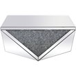 Maklaine MDF Silver Coffee Table Square Crystal Trim 38