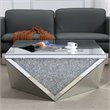 Maklaine MDF Silver Coffee Table Square Crystal Trim 38