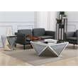 Maklaine MDF Silver Coffee Table Square Crystal Trim 38