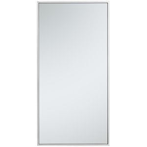 Maklaine Metal Silver Mirror Rectangular Contemporary 36&quot x 18&quot Assembled