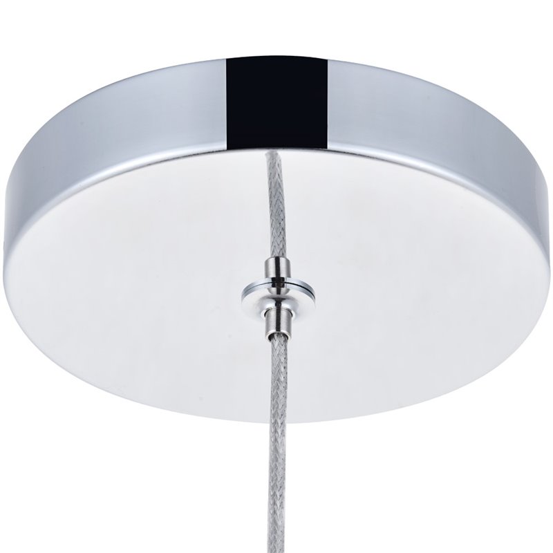 Maklaine Modern / Contemporary Clear LED Pendant in Chrome Finish