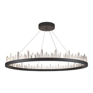 Maklaine Modern 56-Light Metal Royal Cut Chandelier in Satin Dark Gray