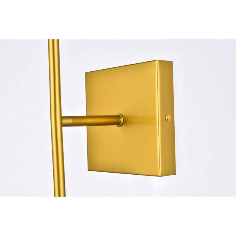 Maklaine Modern 2-Light Mid-Century Metal Wall Sconce in Brass and White