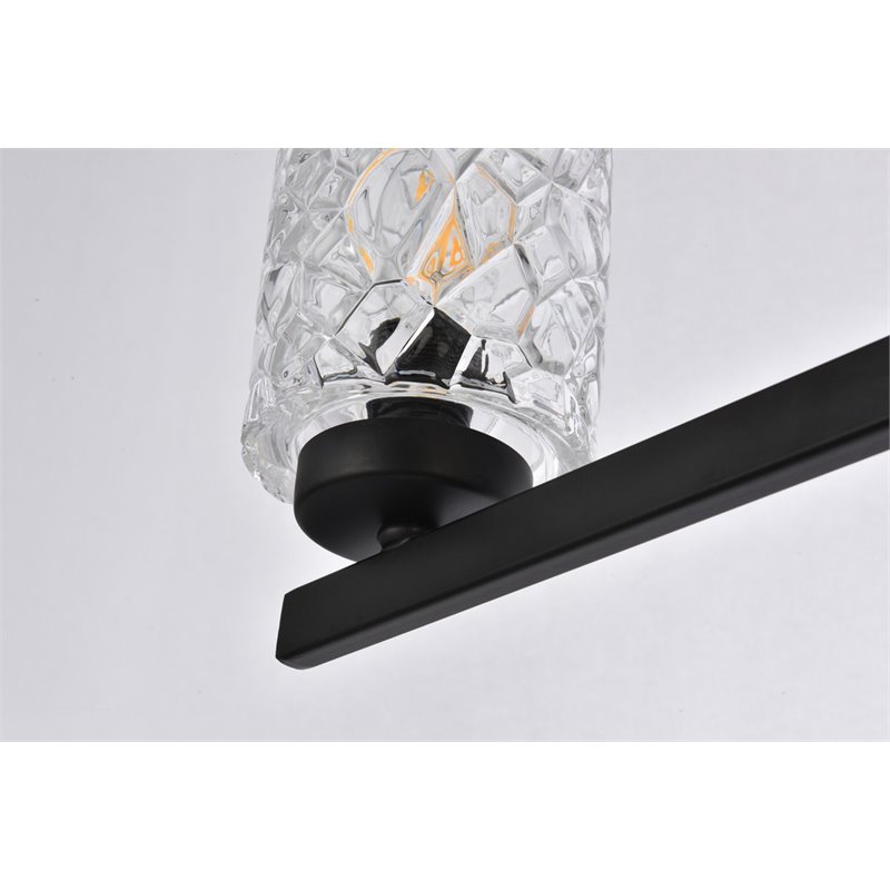 Maklaine Modern 5-Light Metal Bath Sconce in Black and Clear Finish