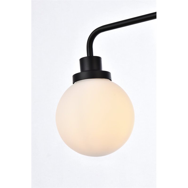 Maklaine Modern 3-Light Metal Bath Sconce in Black and Frosted Finish