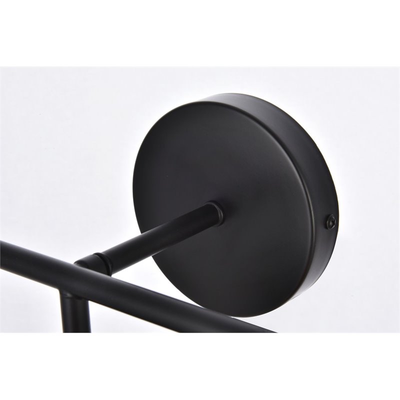 Maklaine Modern 3-Light Metal Bath Sconce in Black and Frosted Finish