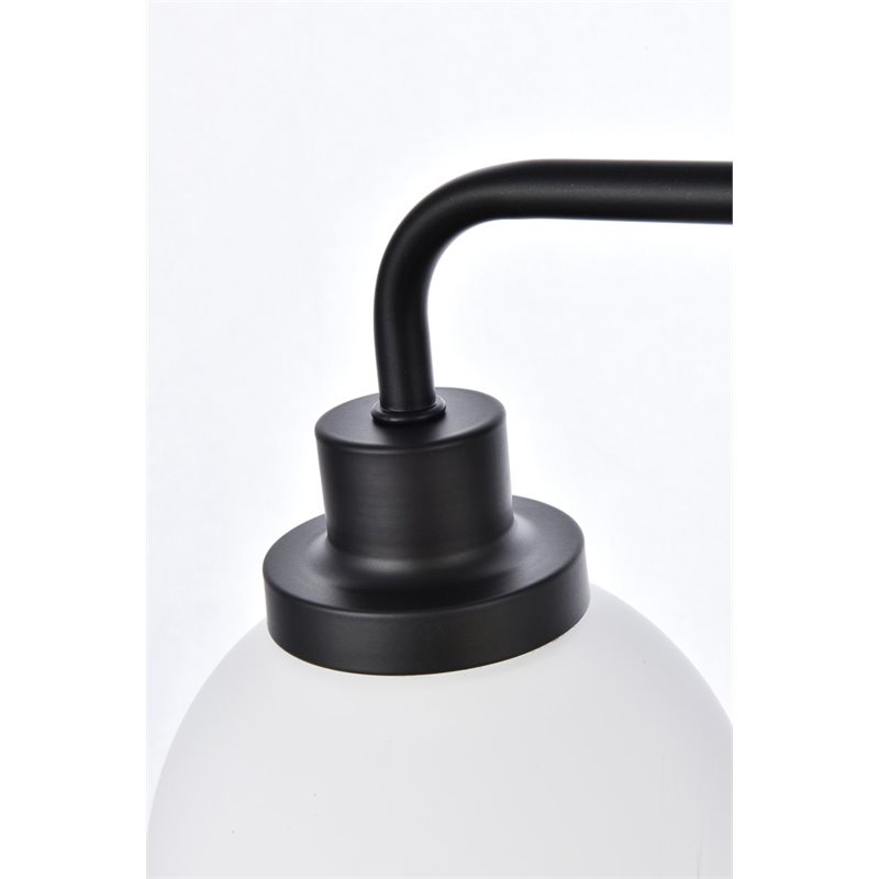 Maklaine Modern 3-Light Metal Bath Sconce in Black and Frosted Finish