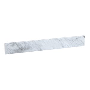 Maklaine Modern 32&quot Traditional Marble Backsplash in Carrara White Finish
