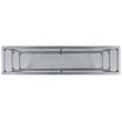 Maklaine Modern 3 Shelf Glass Top Console Table in Silver Finish
