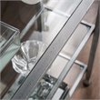 Maklaine Modern 3 Shelf Glass Top Console Table in Silver Finish