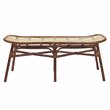 Maklaine Modern Rattan Bench with Curving Seat in Marble Brown