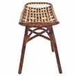 Maklaine Modern Rattan Bench with Curving Seat in Marble Brown