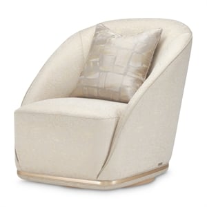 Maklaine Modern Swivel Accent Chair in Gold Rush and Chardonnay