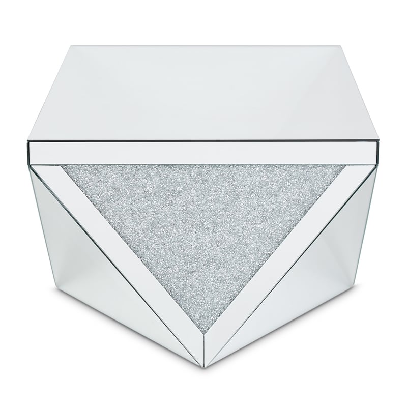 Maklaine Mirrored Glass-encased Crystal Cocktail Table