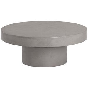 Maklaine Concrete Light Gray Coffee Table Round 36&quot