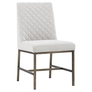 Maklaine 19&quot Fabric Dining Chair in Light Gray Finish (Set of 2)