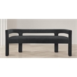 Maklaine Contemporary Rounded Back Black Boucle Fabric Bench
