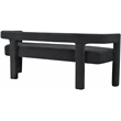 Maklaine Contemporary Rounded Back Black Boucle Fabric Bench