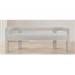 Maklaine Contemporary Rounded Back Cream Boucle Fabric Bench
