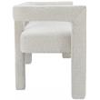 Maklaine Contemporary Rounded Back Cream Boucle Fabric Bench