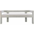 Maklaine Contemporary Rounded Back Cream Boucle Fabric Bench