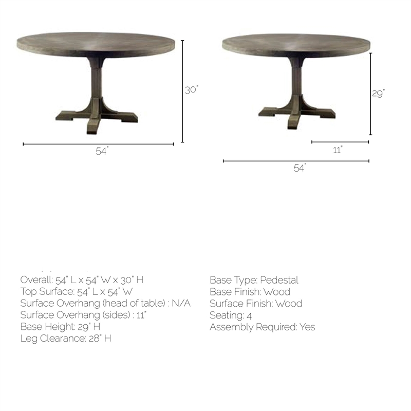 Maklaine Round Dining Table made with Brown Mango Wood (Set of 2)