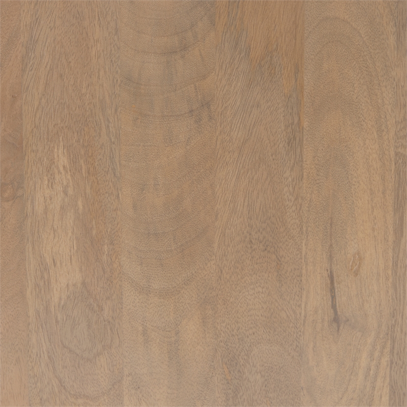 Maklaine Solid Wood and Tempered Glass Top Coffee Table in Light Brown